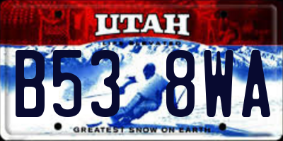 UT license plate B538WA