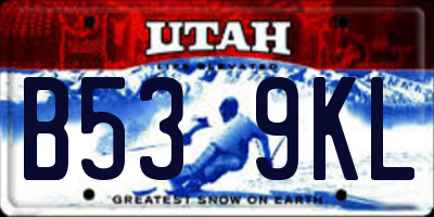 UT license plate B539KL