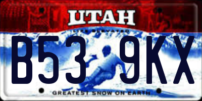 UT license plate B539KX