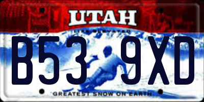 UT license plate B539XD