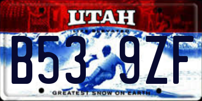 UT license plate B539ZF