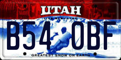 UT license plate B540BF