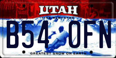 UT license plate B540FN