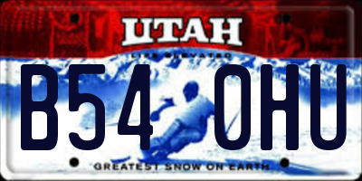 UT license plate B540HU