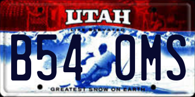 UT license plate B540MS