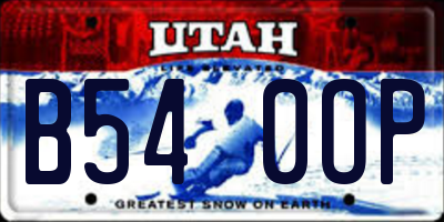 UT license plate B540OP