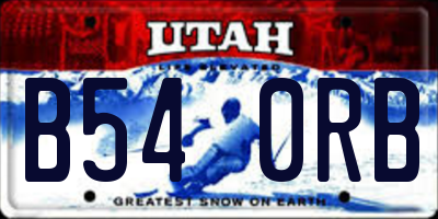UT license plate B540RB