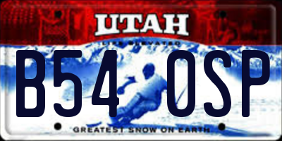 UT license plate B540SP