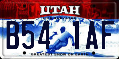 UT license plate B541AF