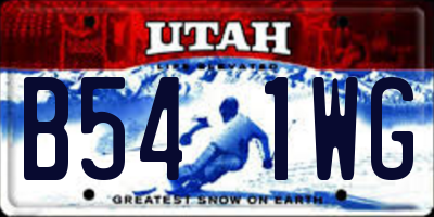 UT license plate B541WG