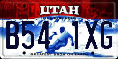 UT license plate B541XG