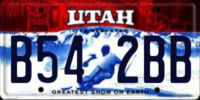 UT license plate B542BB