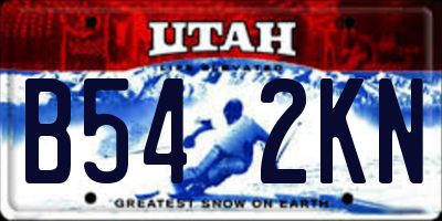UT license plate B542KN
