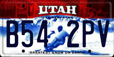 UT license plate B542PV