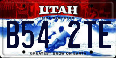 UT license plate B542TE