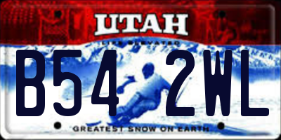 UT license plate B542WL