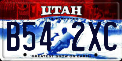 UT license plate B542XC