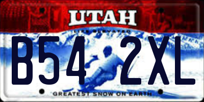 UT license plate B542XL