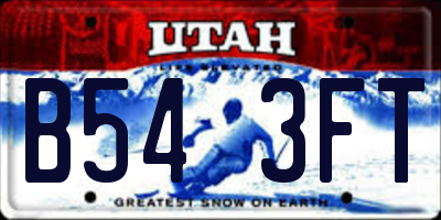 UT license plate B543FT