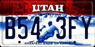 UT license plate B543FY