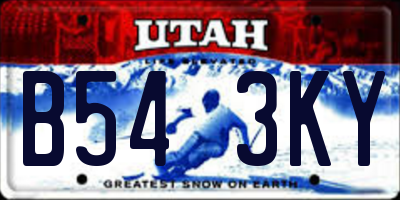 UT license plate B543KY