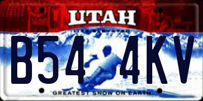 UT license plate B544KV