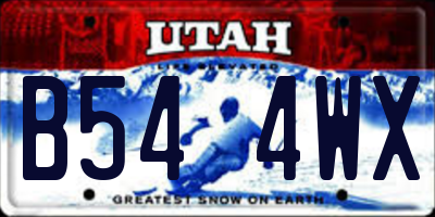 UT license plate B544WX