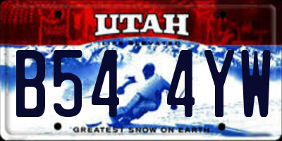 UT license plate B544YW
