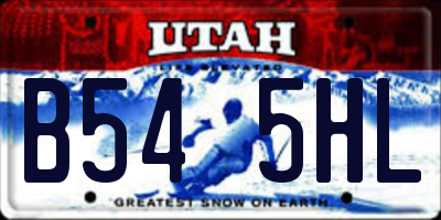 UT license plate B545HL