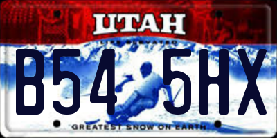 UT license plate B545HX