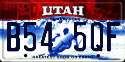 UT license plate B545QF