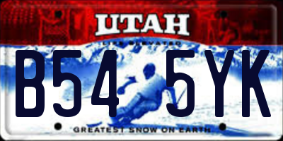 UT license plate B545YK