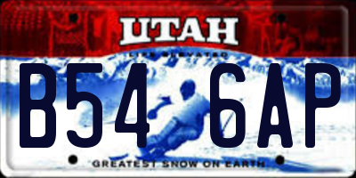 UT license plate B546AP