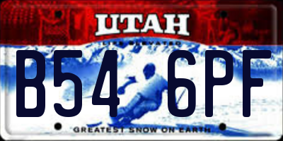 UT license plate B546PF