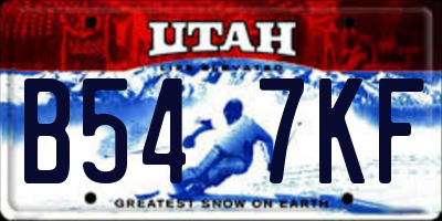UT license plate B547KF
