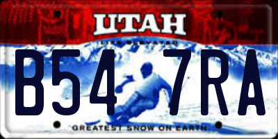 UT license plate B547RA