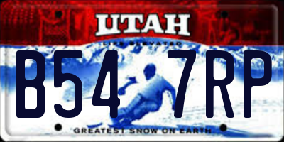 UT license plate B547RP