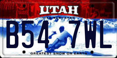 UT license plate B547WL