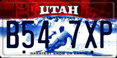 UT license plate B547XP