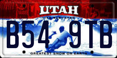 UT license plate B549TB