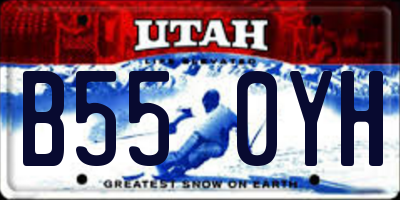 UT license plate B550YH
