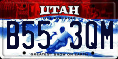 UT license plate B553QM