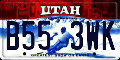 UT license plate B553WK