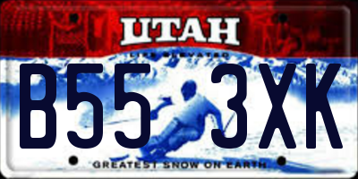 UT license plate B553XK