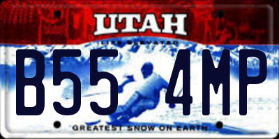 UT license plate B554MP