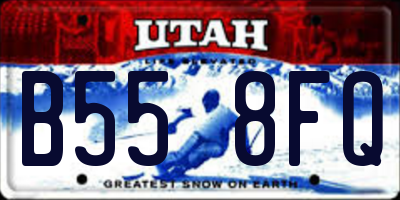 UT license plate B558FQ