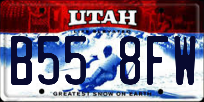 UT license plate B558FW