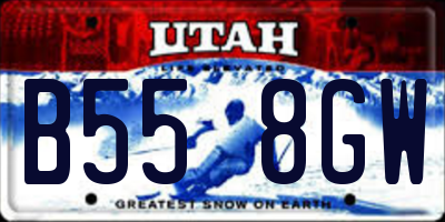 UT license plate B558GW