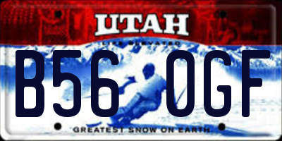 UT license plate B560GF