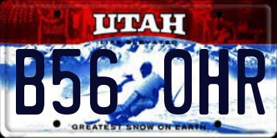 UT license plate B560HR